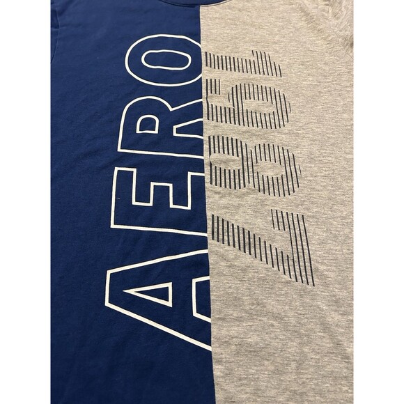 Men’s Aeropostale Short Sleeve Blue Cotton T-Shirt Tag Size Medium - Picture 2 of 4